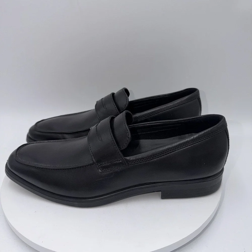 Ecco Men's Melbourne Penny Loafer Black Leather Dress Shoes Size 10 EU 44